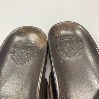グレンソン レザーサンダル ブラウン サイズUK6 GRENSON 約25.0cm【AFC15】