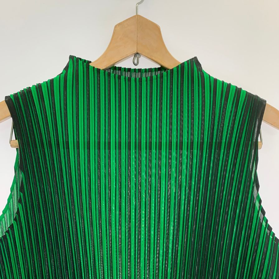 極美品◆プリーツプリーズ カットソー サンプル品 PP88JT541 グリーン サイズ5 PLEATS PLEASE ISSEY MIYAKE 【AFB1】