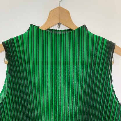 極美品◆プリーツプリーズ カットソー サンプル品 PP88JT541 グリーン サイズ5 PLEATS PLEASE ISSEY MIYAKE 【AFB1】