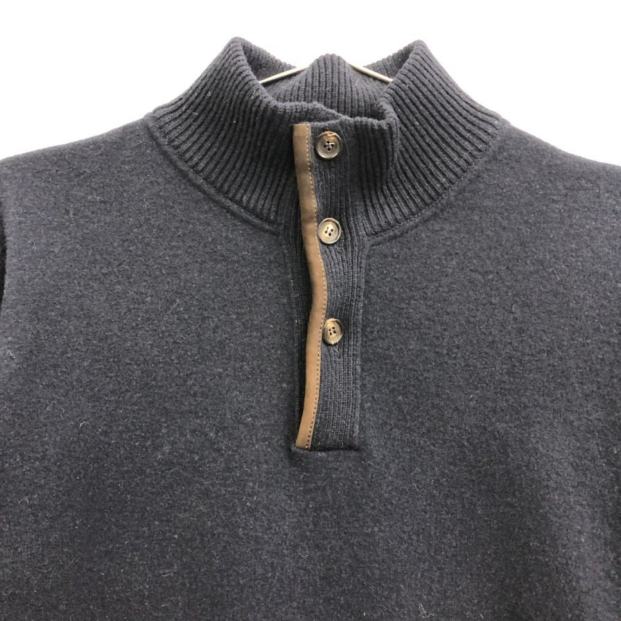 美品◆エルメネジルドゼニア ポロシャツ ニット ウール アクリル ネイビー系 サイズ50 メンズ Ermenegildo Zegna 【AFB41】