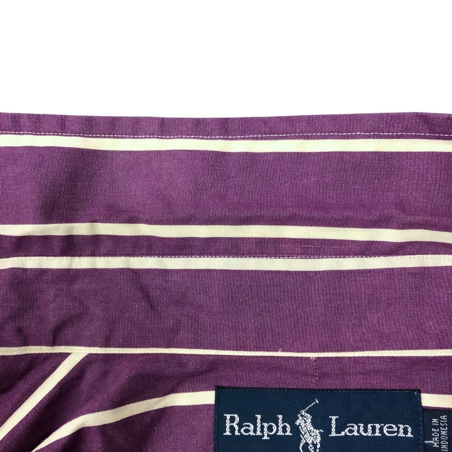 ラルフローレン ストライプシャツ パープル系 メンズ サイズL RALPH LAUREN【LA】