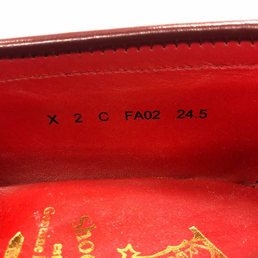 リーガルシューアンドコー タッセルローファー  カーフ レッド サイズ24.5 REGAL shoe＆co 約24.5cm【AFC36】