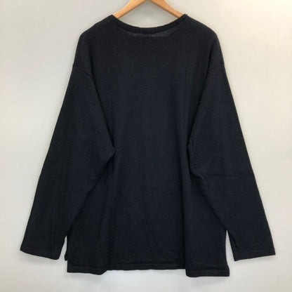 極美品◆コモリ ロングスリーブニット ポートネック ウール和紙 ネイビー メンズ サイズ3 R01-06007 COMOLI 【AFB18】