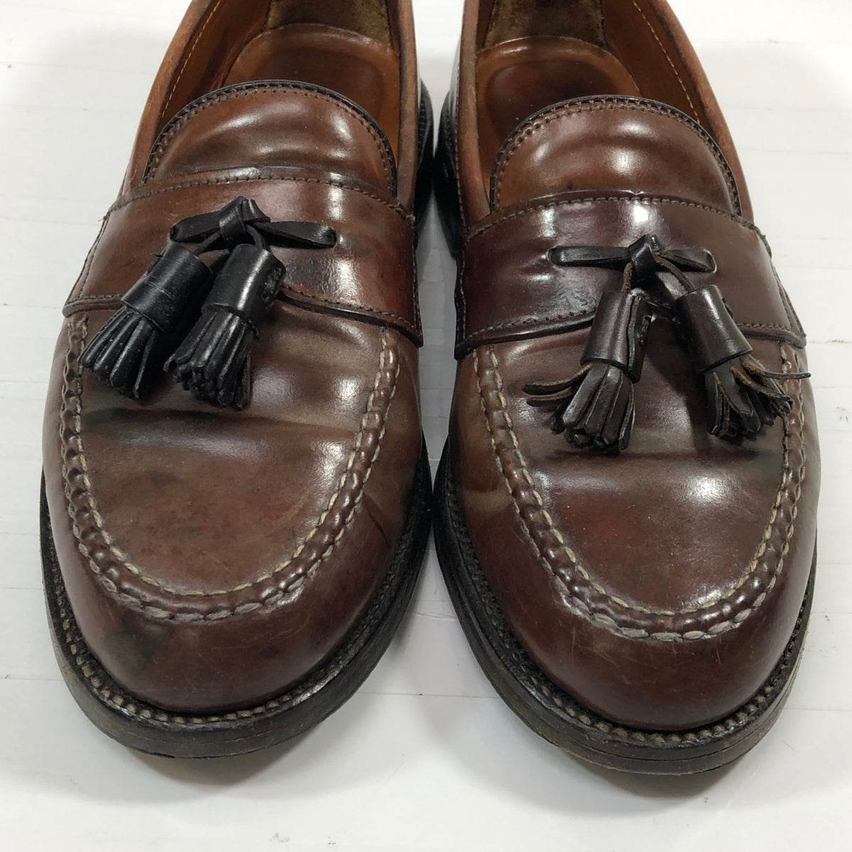 オールデン タッセルローファー コードバン バーガンディ  9917 サイズUS6.5D メンズ ブラウン Alden ローファー 約24.5cm【LA】【中古】