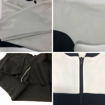中古◆コムデギャルソン レディース ジップ ブルゾン ジャージ バイカラー OX-T021 AD2023 サイズL ブラック×ホワイト COMME des GARONS 【AFB33】