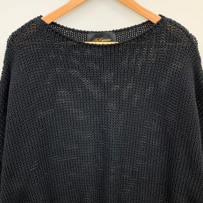 極美品◆レ コパン ハイゲージニット ブラック サイズL レディース LES COPAINS made in italy 【AFB42】