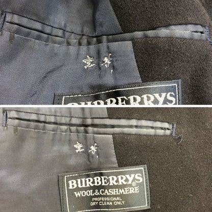 中古◆バーバリー バルカラーコート 90年代 旧タグ ウール×カシミヤ ネイビー メンズ サイズ180  Burberry 【AFF20】