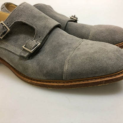 パラブーツ レザーシューズ ダブルモンク スエード メンズ グレー サイズUK8.5 Paraboot スエードシューズ 約27.0cm【LA】【中古】