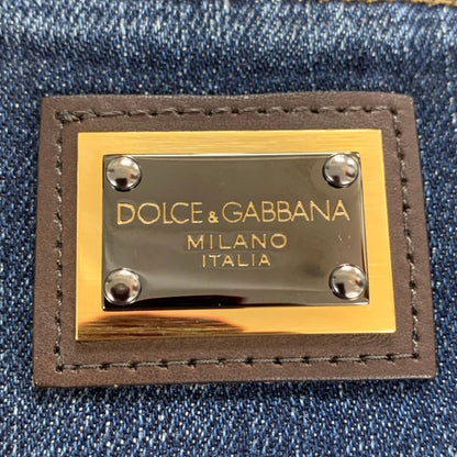 ドルチェ&ガッバーナ デニムパンツ フリル付 コットン ポリアミド エラスタン サイズ40 レディース ブルー DOLCE&GABBANA 【AFB41】