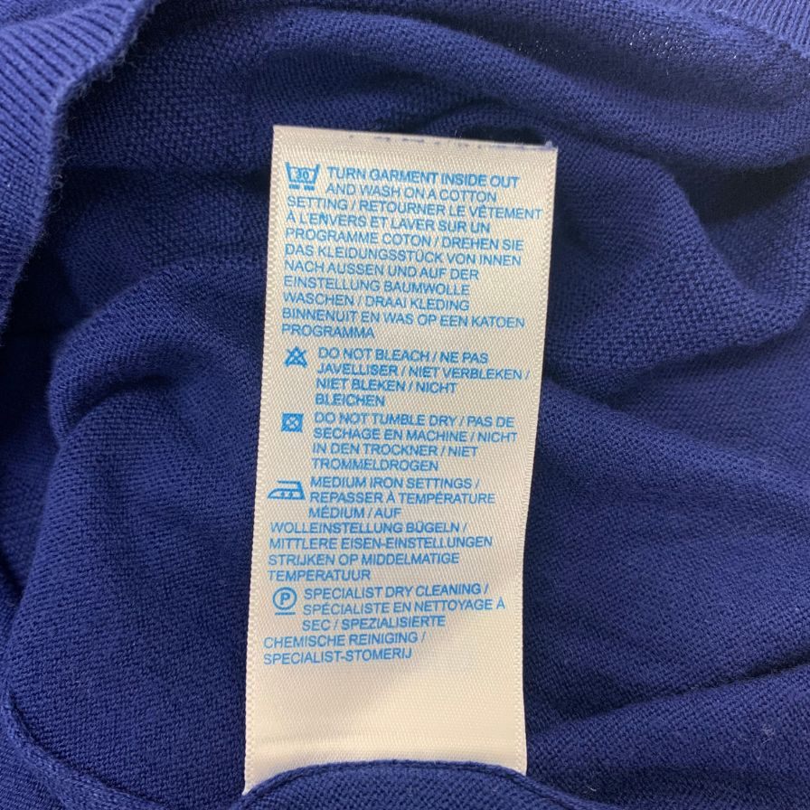 中古◆ジョンスメドレー 半袖ニットポロ スキッパー ブルー メンズ サイズL JOHN SMEDLEY 【AFB29】