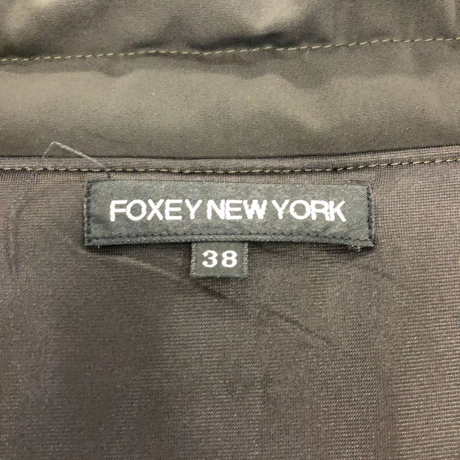 中古◆フォクシーニューヨーク クールストレッチコート 21779 ポリエステル ダークブラウン サイズ38 FOXEY NEWYORK 【AFA14】
