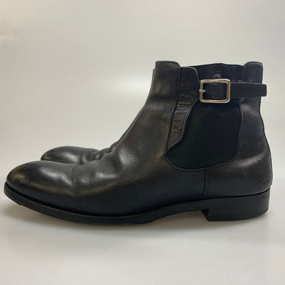 プラダ サイドゴア ブーツ  サイドストラップ メンズ サイズ8 ブラック PRADA 約27.0cm【AFC31】