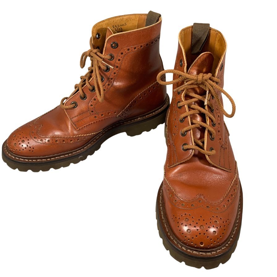 トリッカーズ M2508 カントリーブーツ カーフ メンズ サイズUK7.5 ブラウン Tricker's 約26.0cm【AFC33】