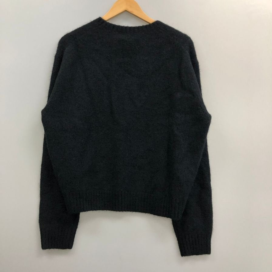新品同様◆ポロ ラルフローレン ニット 刺繍 ウール×カシミヤ キャメル・シルク混 ブラック サイズM Polo Ralph Lauren 【AFB17】