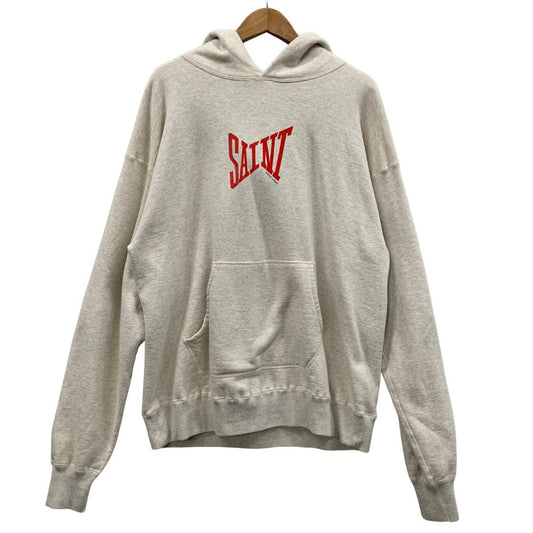 美品◆セントマイケル ロゴ パーカー 21AW サイズXL メンズ グレー SAINT MICHAEL 【AFB19】