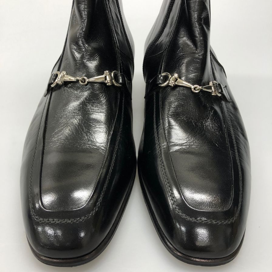 ネッツーノ レザーブーツ ビット ブラック メンズ サイズ8 nettuno 約26.5cm【AFC40】