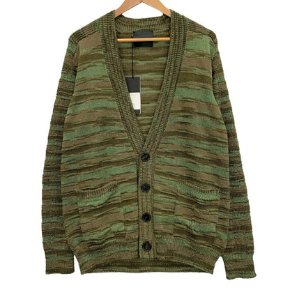 新品同様◆ロベルトコリーナ カーディガン 総柄 コットン カーキ系 サイズ48 メンズ roberto collina 【AFB34】