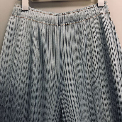 プリーツプリーズ イッセイミヤケ ワイド パンツ PP21-JF653 ブルー サイズ4 PLEATS PLEASE 【AFB13】