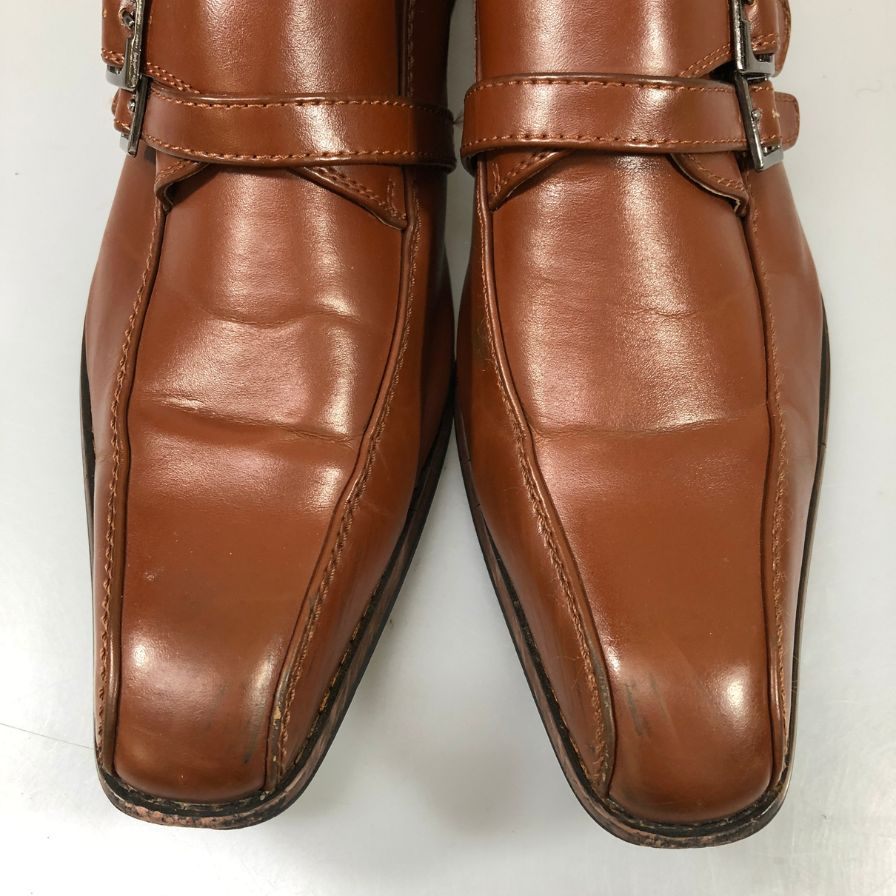 リチャードスミス レザーシューズ ダブルストラップ メンズ サイズ 25cm ブラウン RICHARD SMITH 約25.0cm【AFC53】