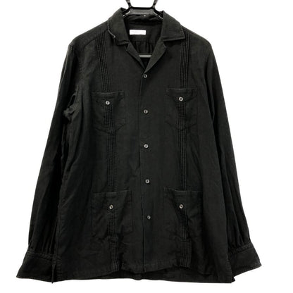 美品◆ミナミシャツ オーダー シャツ オープンカラー メンズ サイズ不明 ブラック MINAMI SHIRTS BESPOKE 【AFB6】