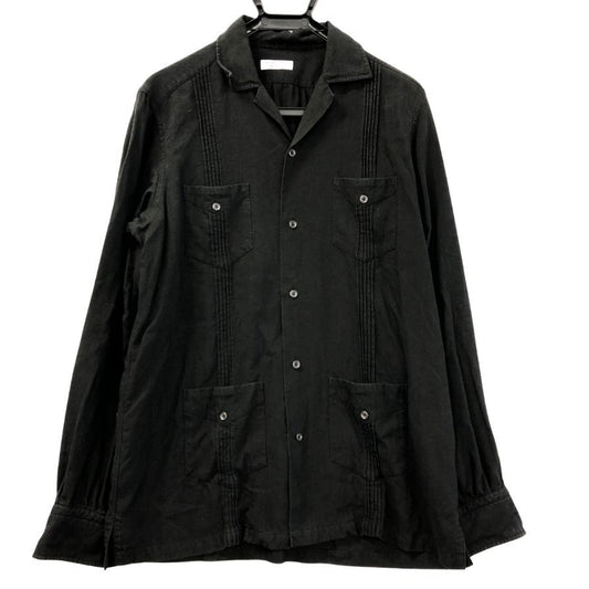 美品◆ミナミシャツ オーダー シャツ オープンカラー メンズ サイズ不明 ブラック MINAMI SHIRTS BESPOKE 【AFB6】