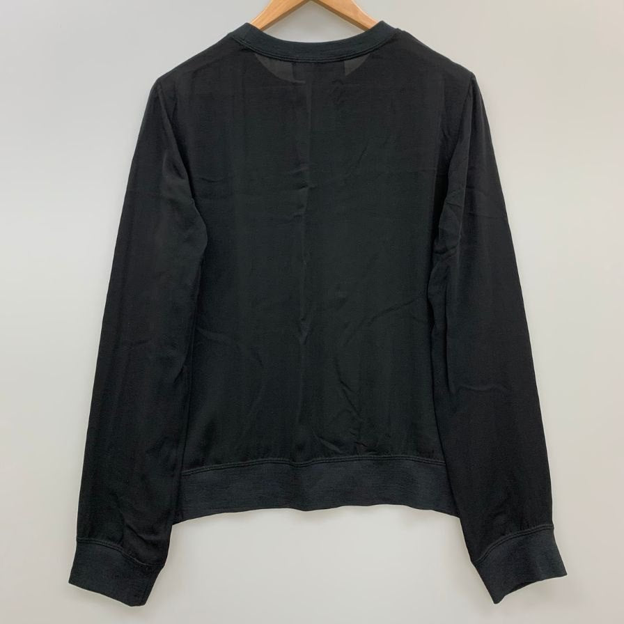 極美品◆ディースクエアード 長袖トップス ラウンドネック シルク100% レディース サイズ44 ブラック Dsquared2 【AFB14】