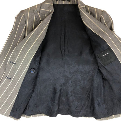 美品◆タリアトーレ テーラードジャケット ダブル ストライプ グレー系 レディーズ サイズ40 TAGLIATORE 【AFB5】