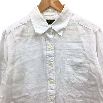 中古◆エディーバウアー リネンシャツ ホワイト サイズPM レディース 麻 長袖シャツ Eddie Bauer 【AFB15】