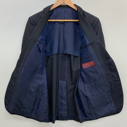 エルメネジルド ゼニア スーツセット 2Bジャケット ストライプ センターベント ゼニア生地 ネイビー メンズ ErmenegildoZegna【AFB27】