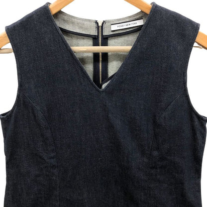 美品◆フォクシーニューヨーク ノースリーブワンピース フレア デニム レディース サイズ40 39368 FOXEY NEW YORK 【AFB37】