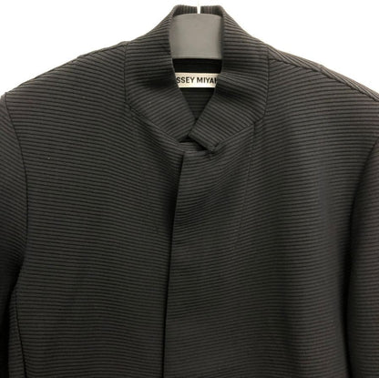 中古◆イッセイミヤケ 一つボタンショートジャケット IM81KD033 レディース サイズ2 ブラック ISSEY MIYAKE 【AFB33】