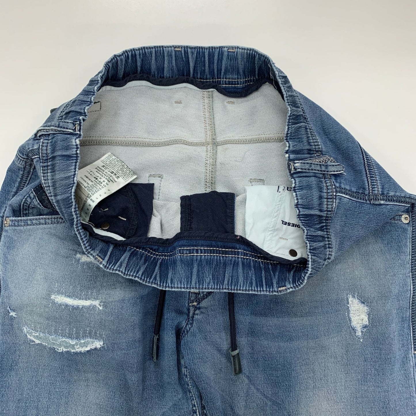 ディーゼル ストレッチデニム KROOLEY NE ダメージ ウエストゴム レディース インディゴ 30サイズ DIESEL 【AFB2】