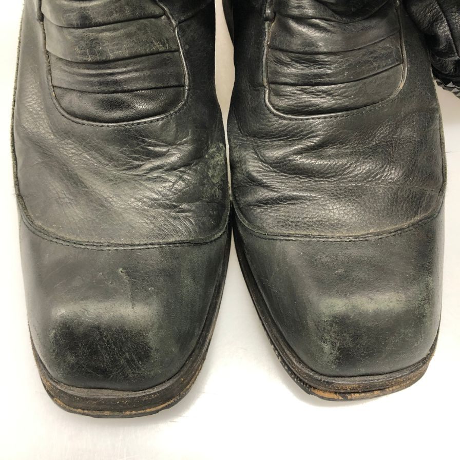 ケムリ ブーツ バックジップ スクエアトゥ レザー メンズ ブラック サイズ不明 KMRII 約不明cm【AFC28】