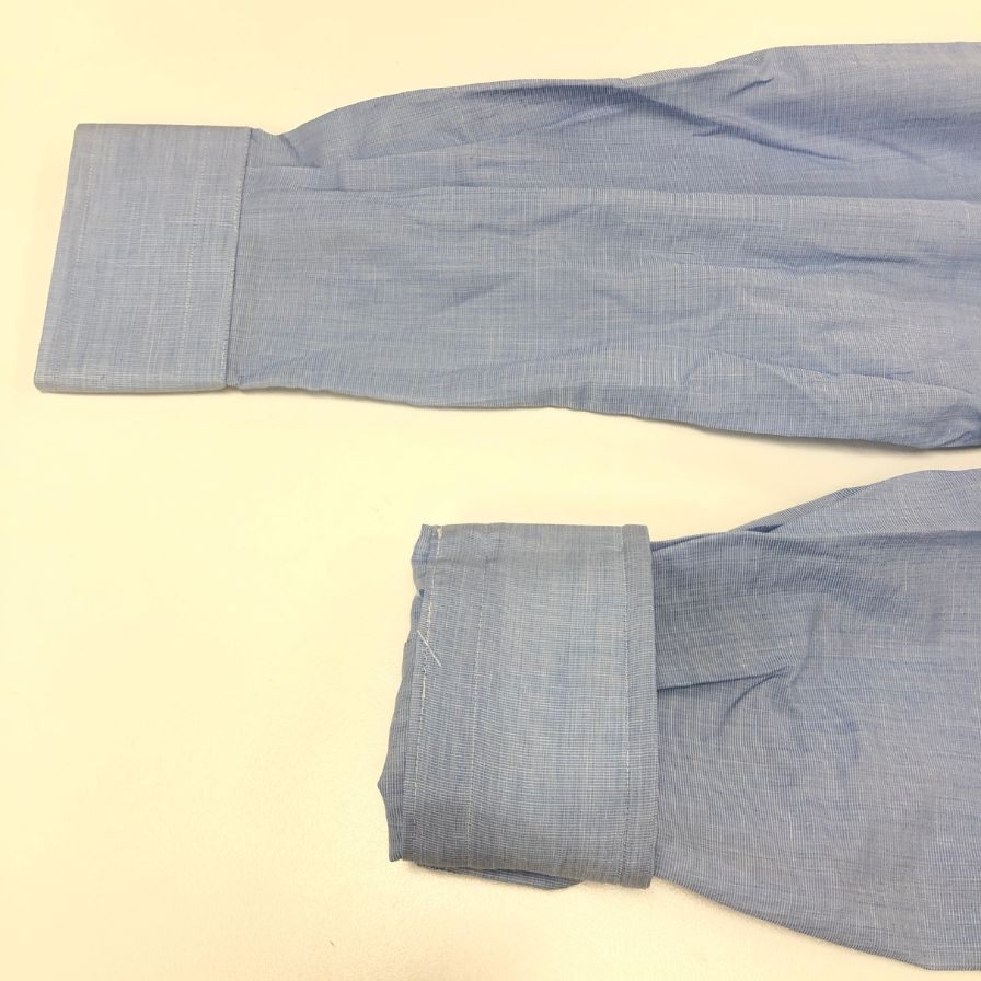 新品同様◆エルメネジルドゼニア 長袖ドレスシャツ ブルー サイズ39/15.5 Ermenegildo Zegna 【AFB34】