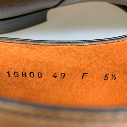 サントーニ レースアップ メダリオン レザーシューズ 15808 メンズ ブラウン サイズ5.5 SANTONI 約24.5cm【AFC42】