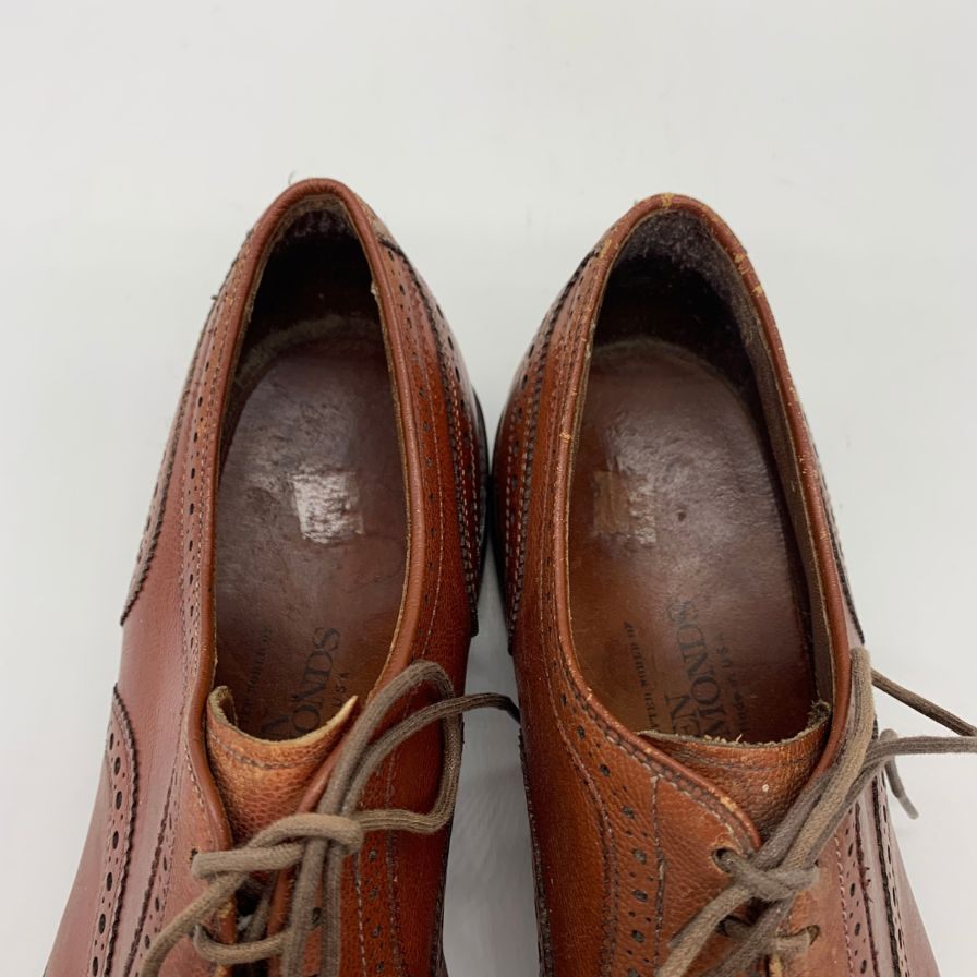 アレンエドモンズ レザーシューズ セミブローグ グレインレザー ライトブラウン メンズ サイズUS8D ALLEN EDMONDS 約26.0cm【YB6】