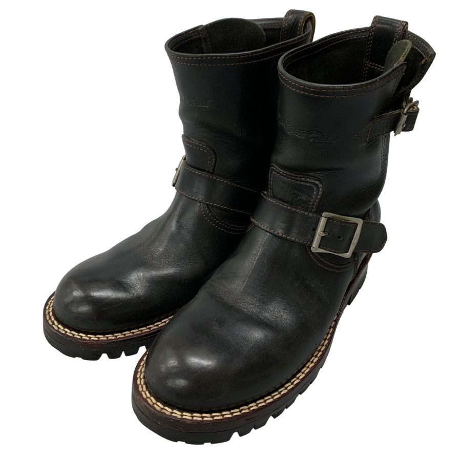 フラットヘッド エンジニアブーツ ホースハイド ブラック サイズ25 THE FLAT HEAD 約25.0cm【AFC3】