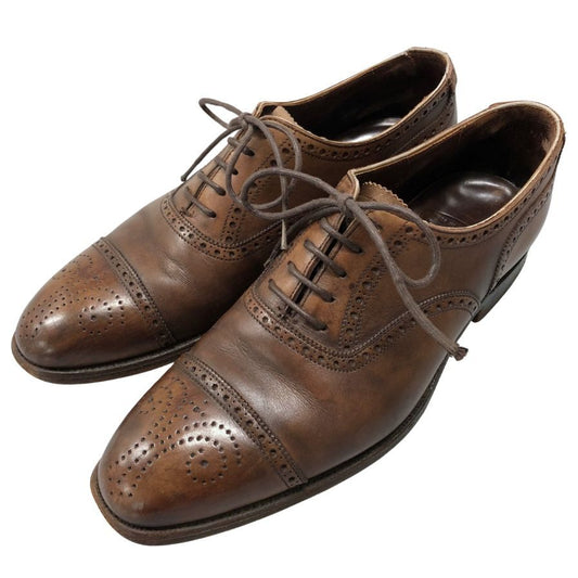 クロケットジョーンズ レザーシューズ ハンドグレード セミブローグ 内羽根 ブラウン メンズ サイズ6.5 CROCKETT&JONES WELBECK 約25.5cm【AFC33】