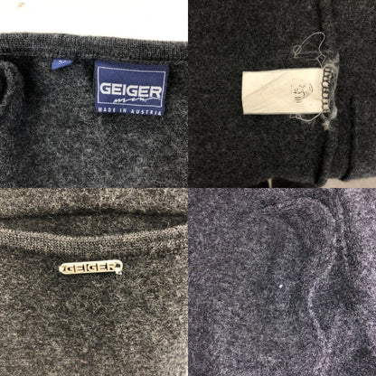中古◆ガイガー ノーカラー ジャケット ウール オーストリア製 メンズ サイズ50 グレー GEIGER 【AFF23】