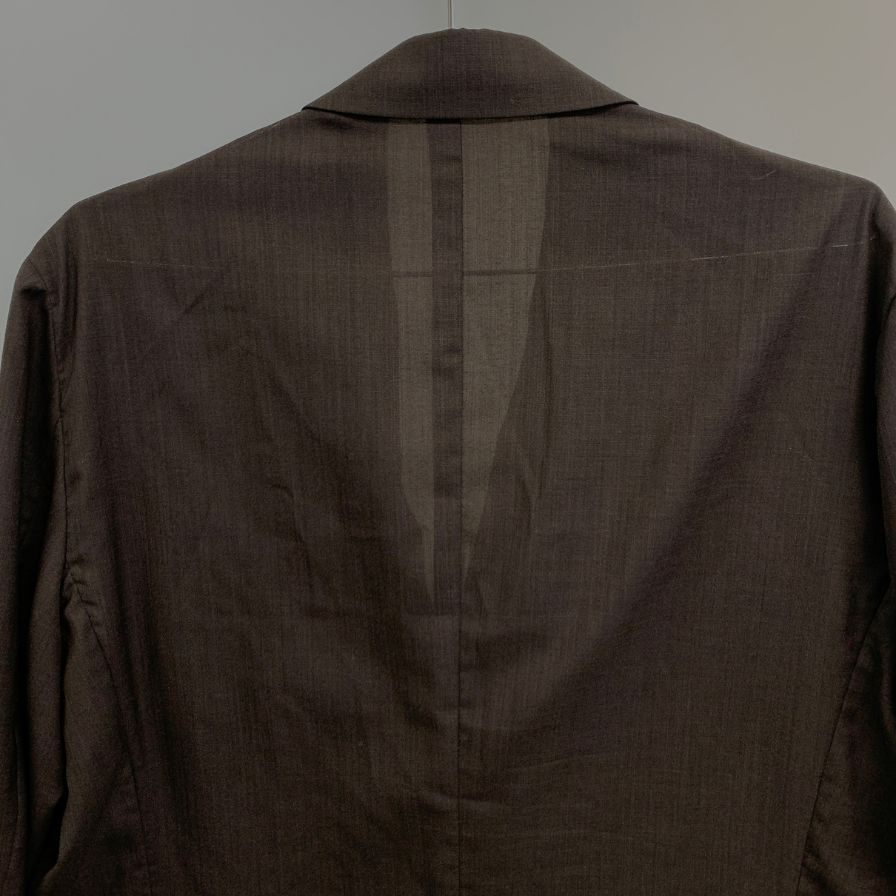 美品◆ビソウン SHEER WOOL UNCON JACKET ブラウン メンズ サイズ4 BISOWN 【AFB10】