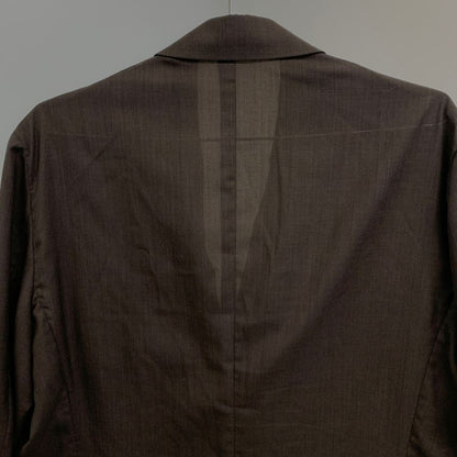 美品◆ビソウン SHEER WOOL UNCON JACKET ブラウン メンズ サイズ4 BISOWN 【AFB10】
