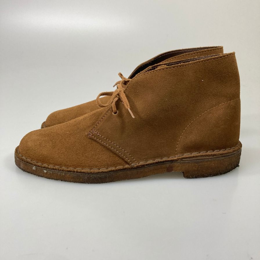 クラークス ショートブーツ スエード クレープソール メンズ ブラウン サイズ7 Clarks 約25.5cm【AFC28】