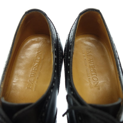 Good condition ◆ JM Weston leather shoes semi-brogue punched cap toe 310 10 last men's black size 7E JMWESTON [LA] 