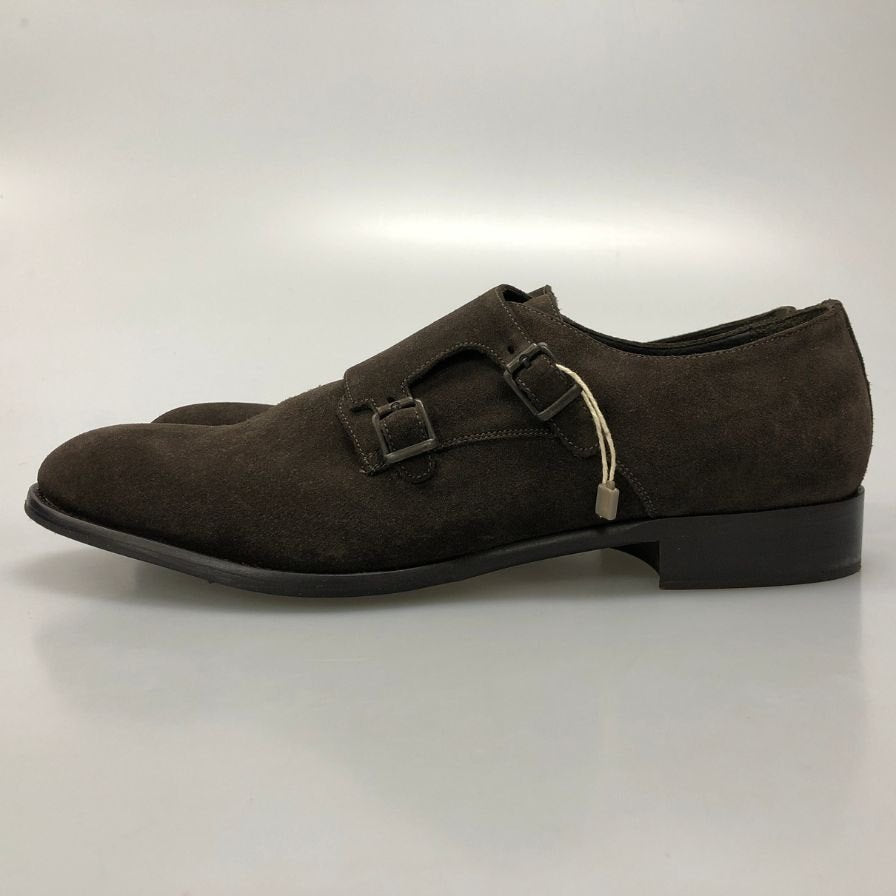 ブルックスブラザーズ レザーシューズ ダブルモンクストラップ スエード メンズ ブラウン サイズUK10.5 BROOKS BROTHERS 約28.5cm【AFD15】