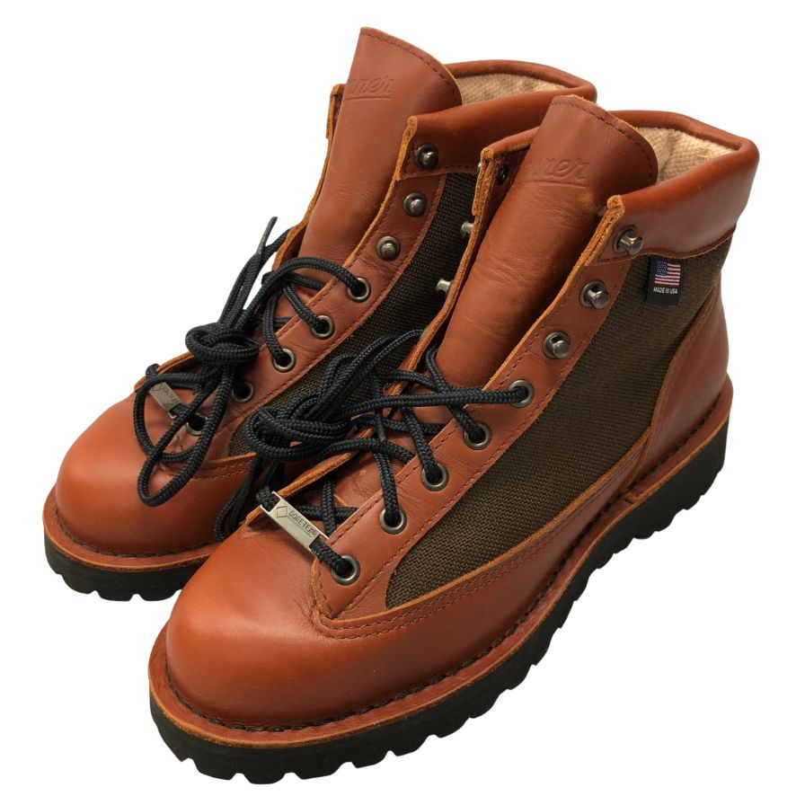 ダナー  レザーブーツ ダナー ライト ゴアテックス アメリカ製 メンズ サイズUS7.5 シダーブラウン DANNER DANNER LIGHT 約25.5cm【AFD9】