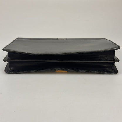 テストーニ ポーチ レザー コンビ クロコ型押し ブラック a.testoni【AFE5】【中古】