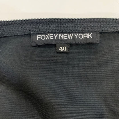 極美品◆フォクシーニューヨーク ノースリーブワンピース 24883 レディース ブラック サイズ40 FOXEY NEW YORK 【AFB45】