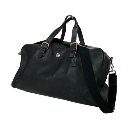 コーチ レザー ボストンバッグ D1082-F77124ストラップ付 ブラック ユニセックス COACH【AFE1】