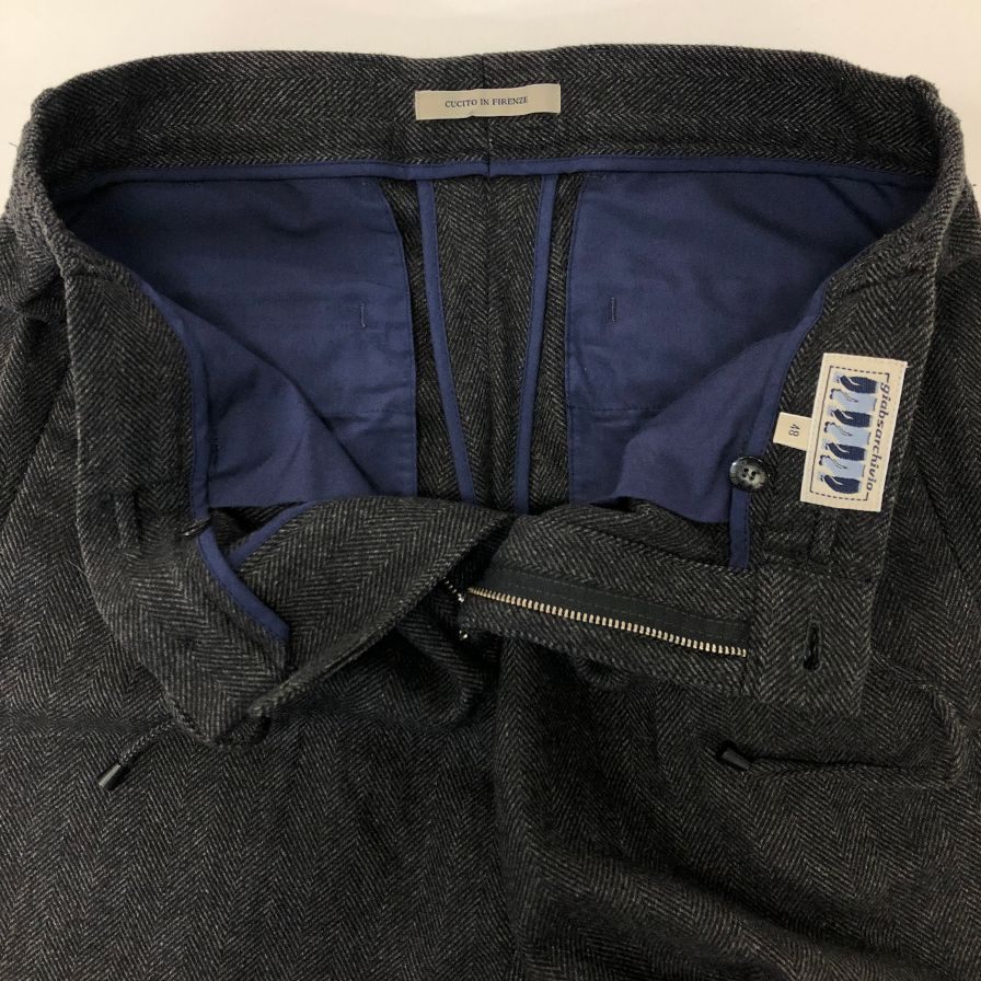 ジャブスアルキヴィオ タックパンツ マサッチョ グレー ウール メンズ サイズ48 MASACCIO TYPE A2 giab's ARCHIVIO 【AFB6】