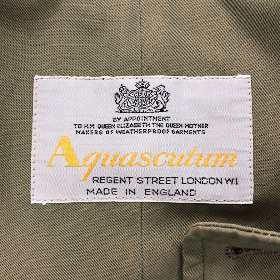 美品◆アクアスキュータム ステンカラー コート コットン 玉虫 サイズM相当 メンズ  Aquascutum 【AFA7】